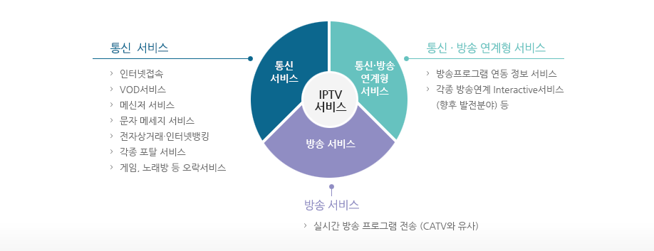 통신  서비스, 방송 서비스, 통신 · 방송 연계형 서비스