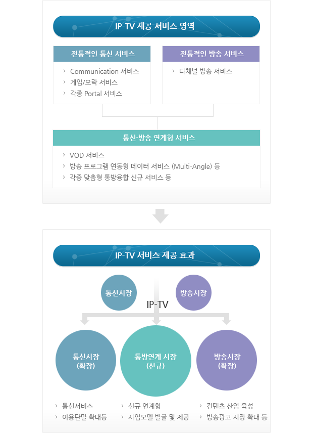 IP-TV 제공 서비스 영역과 IP-TV 서비스 제공 효과