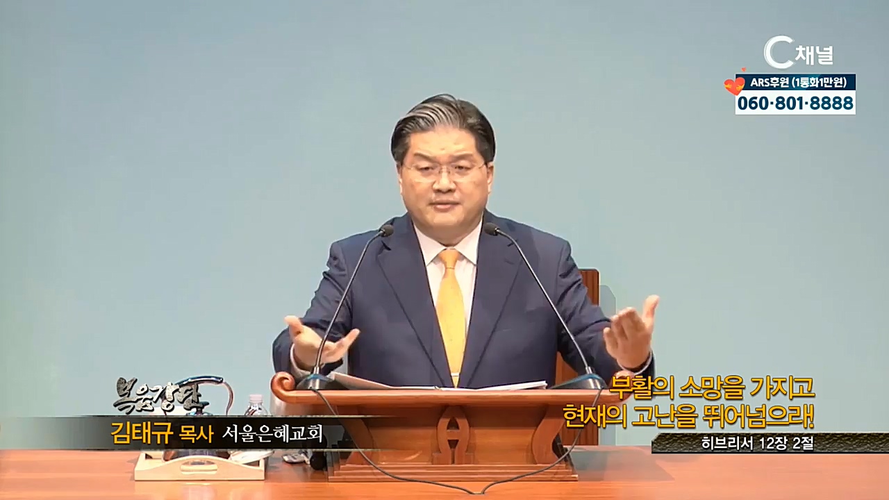 서울은혜교회 김태규 목사 - 부활의 소망을 가지고 현재의 고난을 뛰어넘으라!