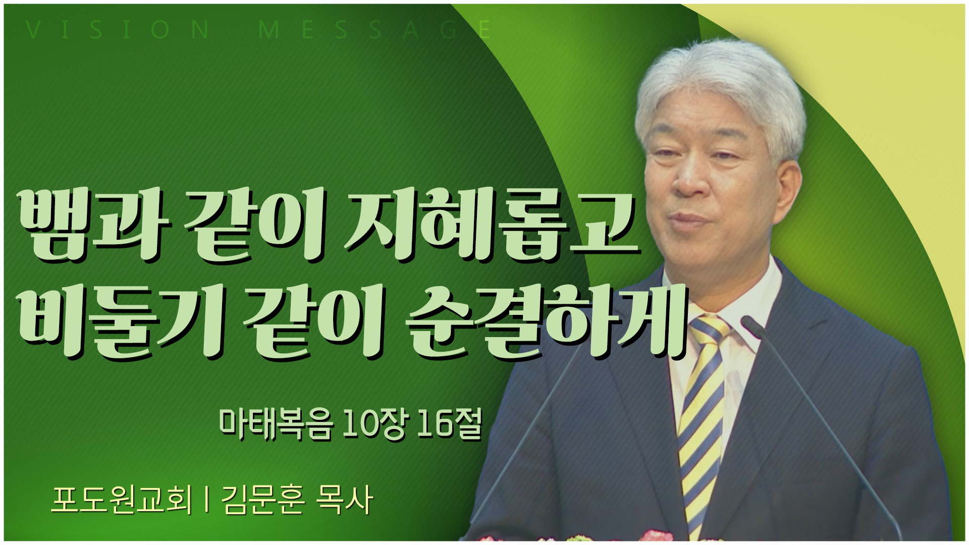 뱀과 같이 지혜롭고 비둘기 같이 순결하게┃포도원교회 김문훈 목사	